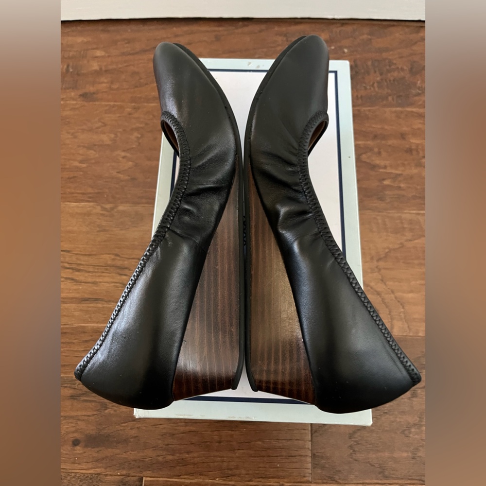 Susina Size 7.5 Fraya-Lea Black Leather Wedge Heel Shoes In Box Fraya Lea 7 1/2 - Picture 5 of 9